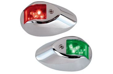 Image of Perko LED Side Lights w/ Housing, 24V, Chrome Plated Housing, Red/Green, 0602DP2CHR