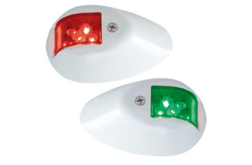 Image of Perko LED Side Lights w/ Housing, 24V, White Epoxy Coated Housing, Red/Green, 0602DP2WHT