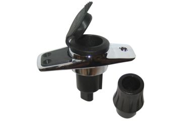 Image of Perko Locking Collar Pole Light Mounting Base w/ Black Cover, 2 Pin, Chrome Plated, 1060PB0DP