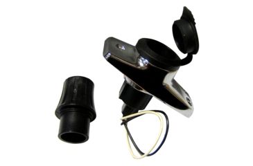 Image of Perko Pole Cards Rectangular Plug-In Base, Chrome Plated Zinc/Black, 1059P00DP