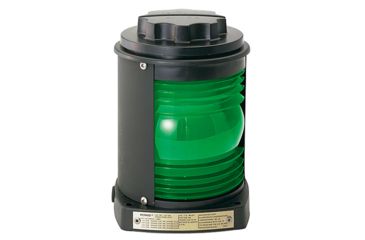 Image of Perko Black Plastic Side Light, Green Lens, 1127GA0BLK
