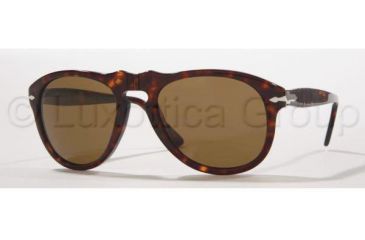 Image of Persol PO0649 Single Vision Prescription Sunglasses PO0649-24-57-5220 - Lens Diameter 52 mm, Frame Color Havana