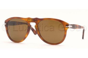 Image of Persol PO0649 Single Vision Prescription Sunglasses PO0649-96-33-5220 - Lens Diameter: 52 mm, Frame Color: Light Havana