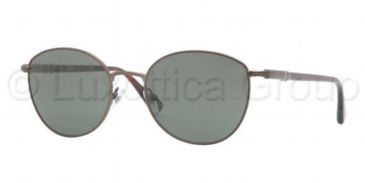Image of Persol PO2421S Sunglasses 101831-5200 - Matte Brown Frame, Green Lenses
