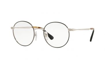 Image of Persol PO2451V Eyeglass Frames 1074-47 - Silver / Black Frame