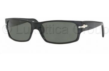 Image of Persol PO2720S Single Vision Prescription Sunglasses, 60mm, Black Frame, Grey Lens, Polarized 95-48-6016