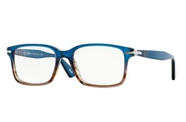 Image of Persol PO2880VM Progressive Prescription Eyeglasses 1010-54 - Night Blue Gradient Brown Frame