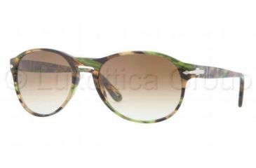 Image of Persol PO2931S Progressive Prescription Sunglasses PO2931S-974-51-5317 - Lens Diameter 53 mm, Frame Color Brown Stripped Green