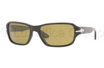 Image of Persol PO2976S Sunglasses 95/24-5617 - Black Cr.photo Polarized Yellow/Green