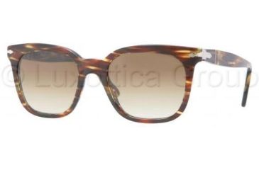 Image of Persol PO2999S Progressive Prescription Sunglasses PO2999S-938-51-5219 - Lens Diameter: 52 mm, Frame Color: Green Striped Brown
