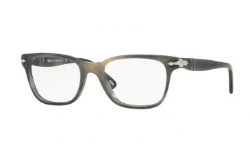 Image of Persol PO3003V Bifocal Prescription Eyeglasses 1017-50 - Stripped Grey Havana Frame