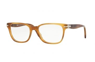 Image of Persol PO3003V Bifocal Prescription Eyeglasses 1018-50 - Stripped Light Havana Frame