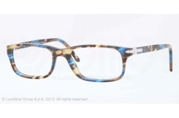 Image of Persol PO3005V Bifocal Prescription Eyeglasses 973-51 - Brown Spotted Blue Frame