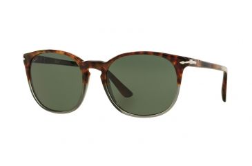 Image of Persol PO3007S Sunglasses 102331-50 - Fuoco E Ardesia Frame, Green Lenses