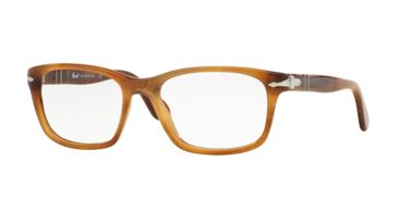 Image of Persol PO3012V Progressive Prescription Eyeglasses 1018-52 - Stripped Light Havana Frame