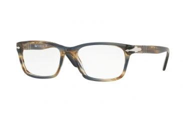 Image of Persol PO3012V Progressive Prescription Eyeglasses 1049-54 - Striped Brown Grey Frame