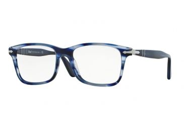 Image of Persol PO3014VM Eyeglass Frames 943-52 - Stripped Blue Frame