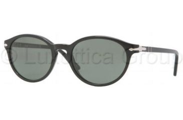 Image of Persol PO3015S Sunglasses 95/31-5418 - Black Frame, Crystal Green Lenses