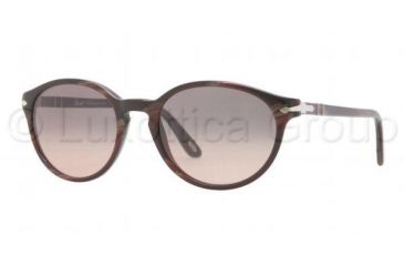 Image of Persol PO3015S Sunglasses 983/87-5118 - Red Horn Frame, Crystal Pink Gradient Blue Lenses