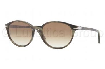 Image of Persol PO3015S Sunglasses 984/51-5118 - Green Horn Frame, Crystal Brown Gradient Lenses