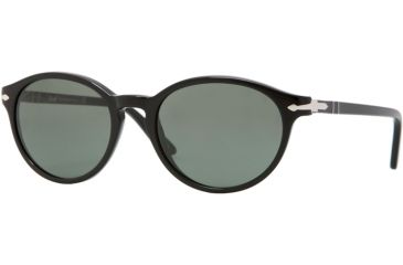 Image of Persol PO3015S Sunglasses Black Frame, Crystal Green Lenses