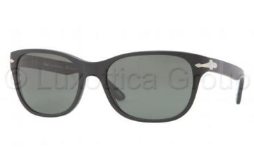 Image of Persol PO3020S Sunglasses 900/58-5418 - Sandblast Black Frame, Polarized Green Lenses