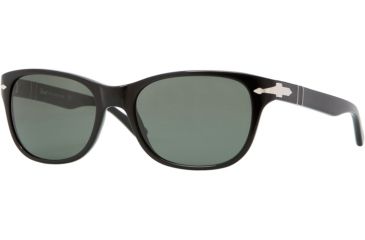Image of Persol PO3020S Sunglasses Black Frame, Crystal Green Lenses