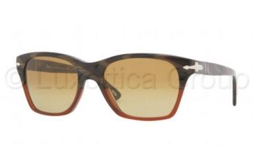Image of Persol PO3027S Progressive Prescription Sunglasses PO3027S-953-85-5318 - Lens Diameter 53 mm, Frame Color Dark Horn Red