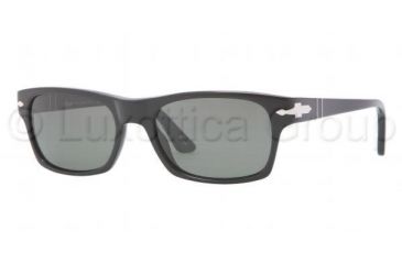 Image of Persol PO3037S Sunglasses 95/58-5418 - Black Frame, Crystal Green Lenses