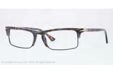 Image of Persol PO3049V Single Vision Prescription Eyeglasses 944-52 - Stripped Blue Frame, Demo Lens Lenses
