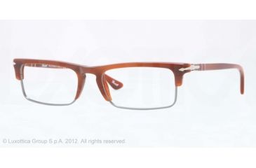 Image of Persol PO3049V Single Vision Prescription Eyeglasses 957-54 - Corrugate Brown Frame, Demo Lens Lenses