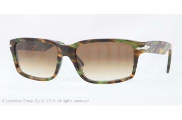Image of Persol PO3067S Progressive Prescription Sunglasses PO3067S-974-51-57 - Lens Diameter 57 mm, Frame Color Brown Striped Green