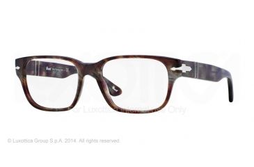 Image of Persol PO3077V Bifocal Prescription Eyeglasses 972-52 - Havana Brown/Smoke Frame