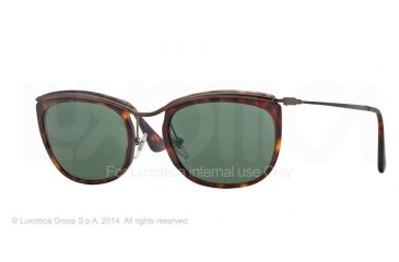 Image of Persol PO3081S Sunglasses 899/31-52 - Matte Havana Frame, Green Lenses