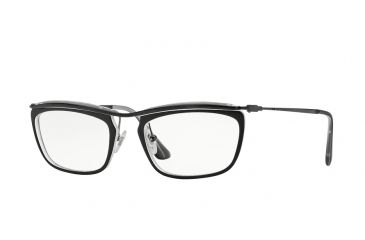 Image of Persol PO3084V Single Vision Prescription Eyeglasses 1004-53 - Top Black/matte Crystallo Frame