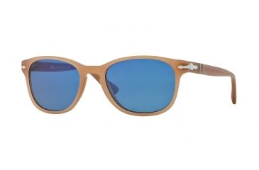 Image of Persol PO3086S Sunglasses 901856-53 - Ambra Frame, Blue Lenses