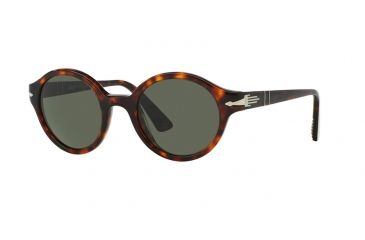Image of Persol PO3098S Sunglasses 24/31-50 - Havana Frame, Green Lenses