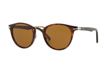 Image of Persol PO3108S Single Vision Prescription Sunglasses PO3108S-24-33-49 - Lens Diameter 49 mm, Frame Color Havana