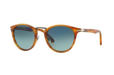 Image of Persol PO3108S Single Vision Prescription Sunglasses PO3108S-960-S3-49 - Lens Diameter 49 mm, Frame Color Striped Brown