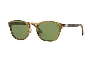 Image of Persol PO3110S Single Vision Prescription Sunglasses PO3110S-10214E-51 - Lens Diameter 51 mm, Frame Color Light Brown Striped