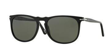 Image of Persol PO3113S Sunglasses 95/58-54 - Black Frame, Green Polarized Lenses