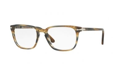 Image of Persol PO3117V Single Vision Prescription Eyeglasses 1049-53 - Striped Brown Grey Frame