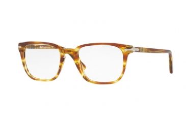 Image of Persol PO3117V Single Vision Prescription Eyeglasses 1050-53 - Striped Brown Yellow Frame