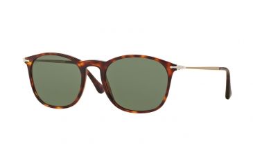 Image of Persol PO3124S Sunglasses 24/31-50 - Havana Frame, Green Lenses