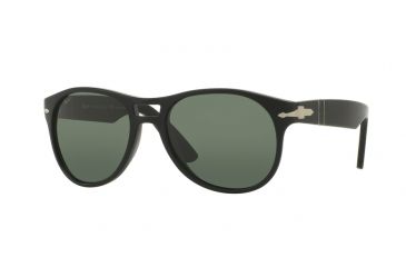 Image of Persol PO3155S Sunglasses 104258-54 - Matte Black Frame, Polar Green Lenses