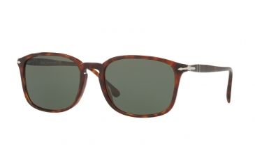 Image of Persol PO3158S Sunglasses 24/31-56 - Havana Frame, Green Lenses