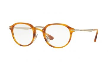 Image of Persol PO3168V Single Vision Prescription Eyeglasses 960-48 - Stripped Brown Frame