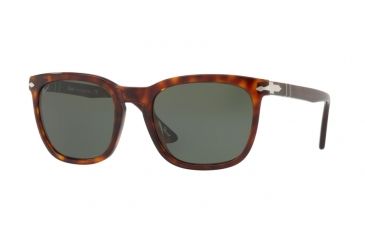 Image of Persol PO3193S Sunglasses 24/31-55 - Havana Frame, Green Lenses