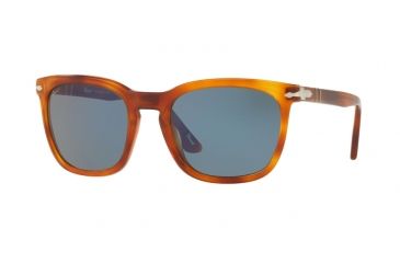Image of Persol PO3193S Sunglasses 96/56-55 - Terra Di Siena Frame, Light Blue Lenses