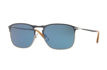 Image of Persol PO7359S Progressive Prescription Sunglasses PO7359S-107156-55 - Lens Diameter 55 mm, Frame Color Blue/light Brown